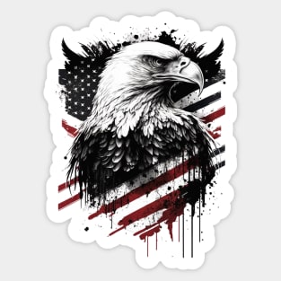 American Flag Eagle Abstract Design Sticker